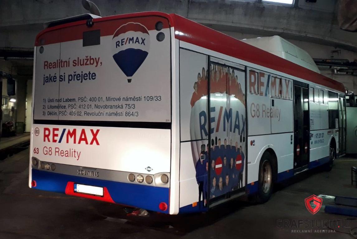 reklamní celopolep autobusu REMAX
